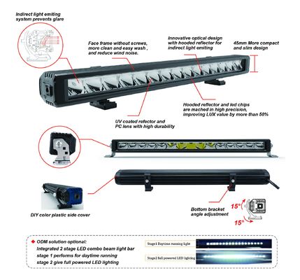 Czarny ECE 20 cali Slim LED Driving Lights R112 LED Car Light Bar
