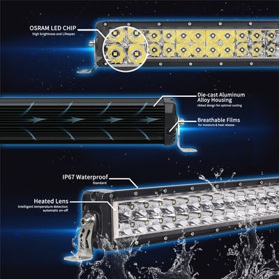 Dwurzędowa listwa świetlna Led 1224w Wodoodporna listwa oświetleniowa Soczewka grzewcza Osram Emark R10